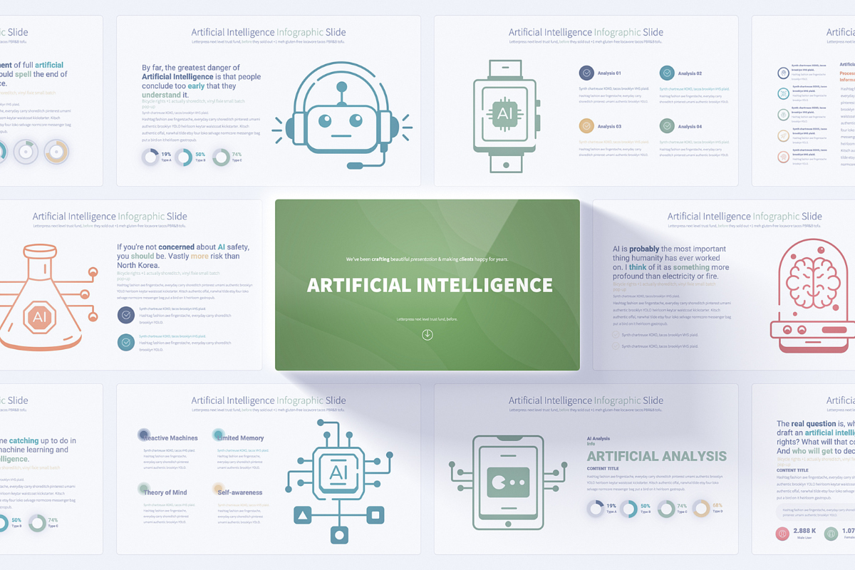 Artificial Intelligence PowerPoint Template | Unique Infographics | Customizable Slides | Full HD